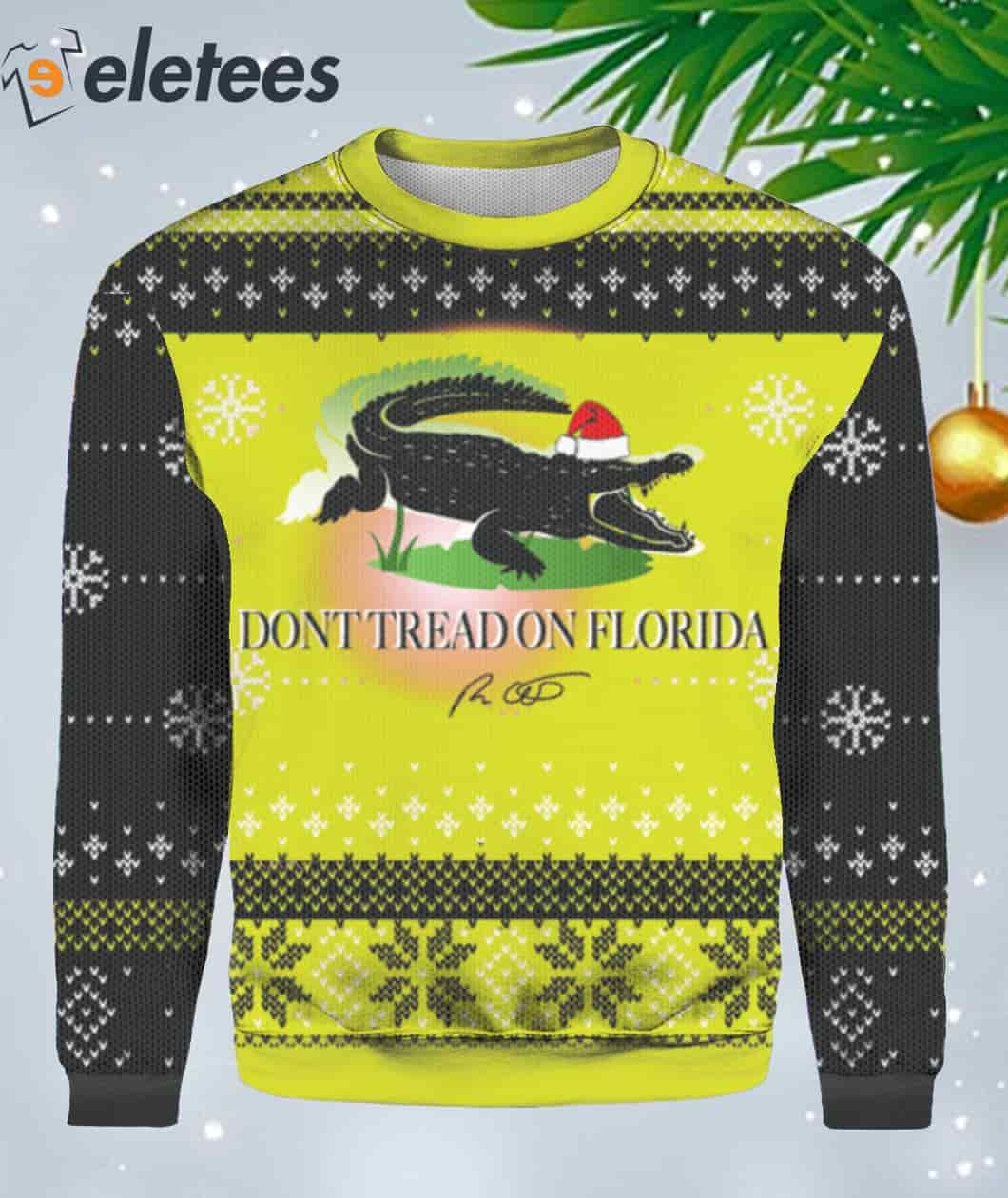 Dont Tread On Florida Alligator Ugly Christmas Sweater
