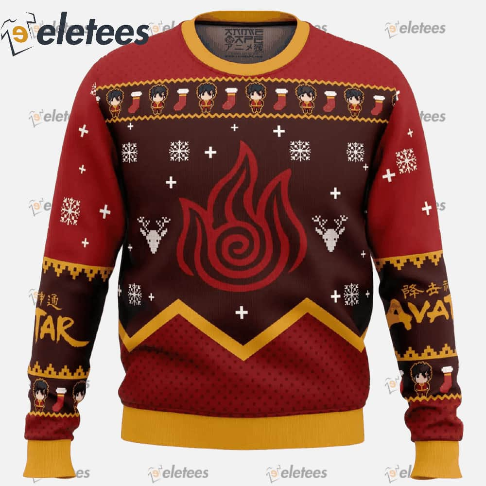 Firebenders Fire Nation Avatar Ugly Christmas Sweater