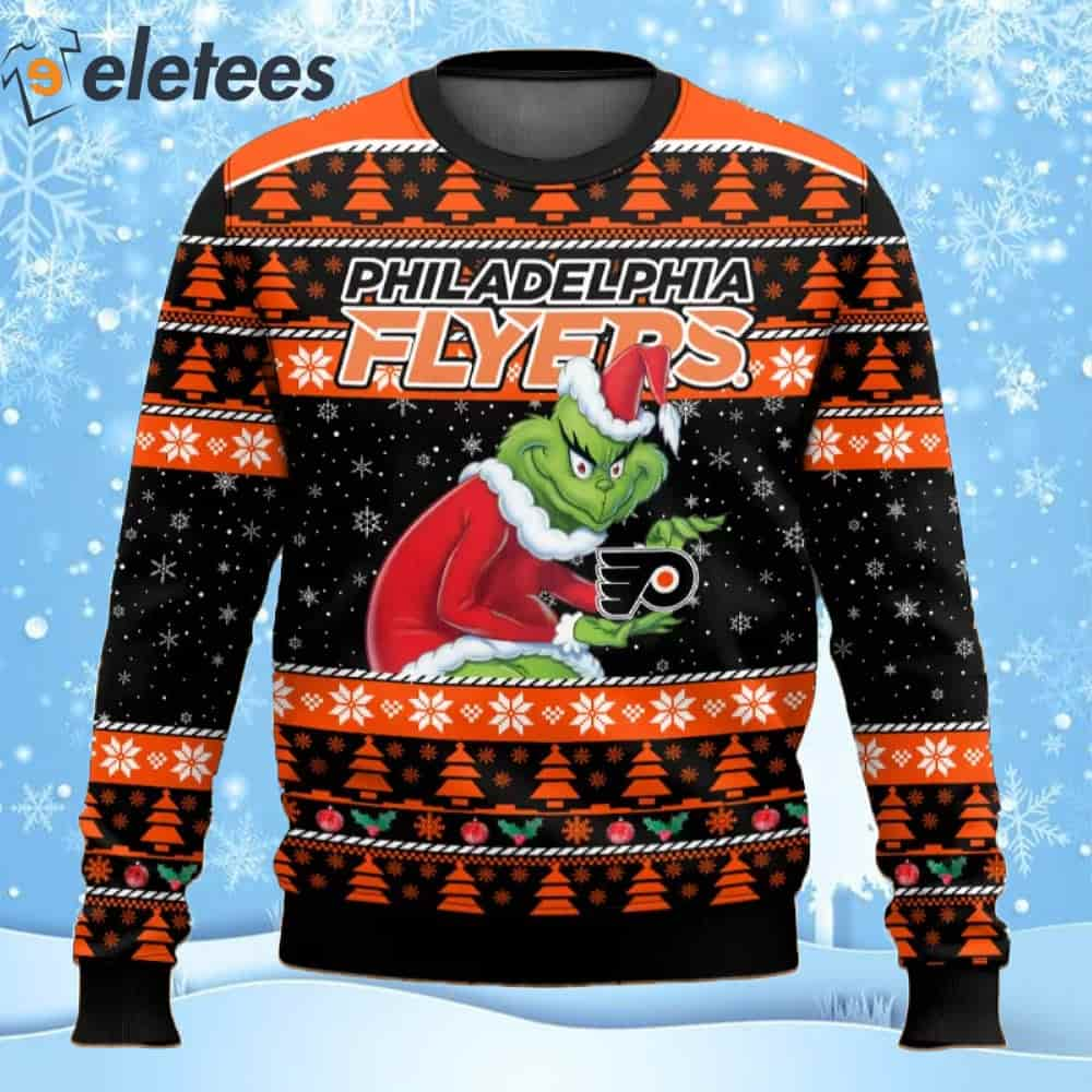 Flyers Hockey Grnch Ugly Christmas Sweater