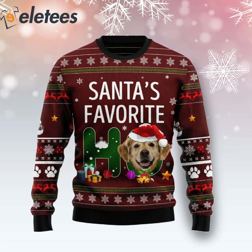 Golden Retriever Santa's Favorite Ho Ugly Christmas Sweater