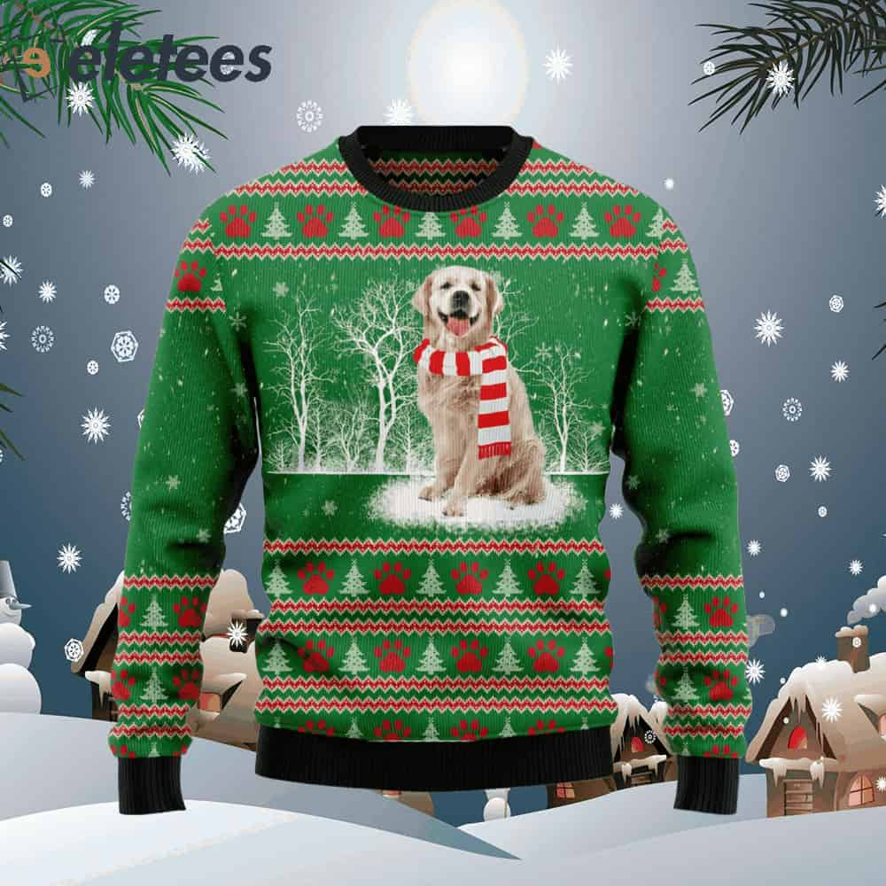 Golden Retriever Winter Ugly Christmas Sweater