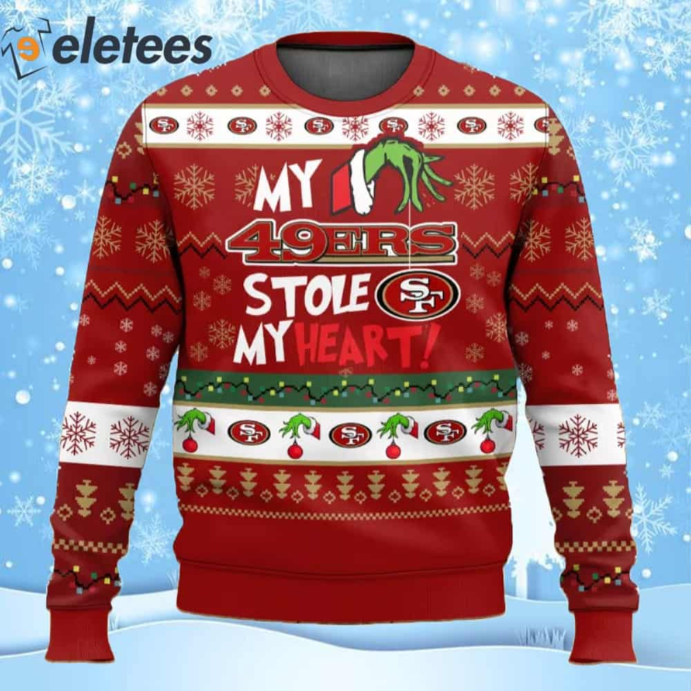 Grnch My 49Ers Stole My Heart Ugly Christmas Sweater