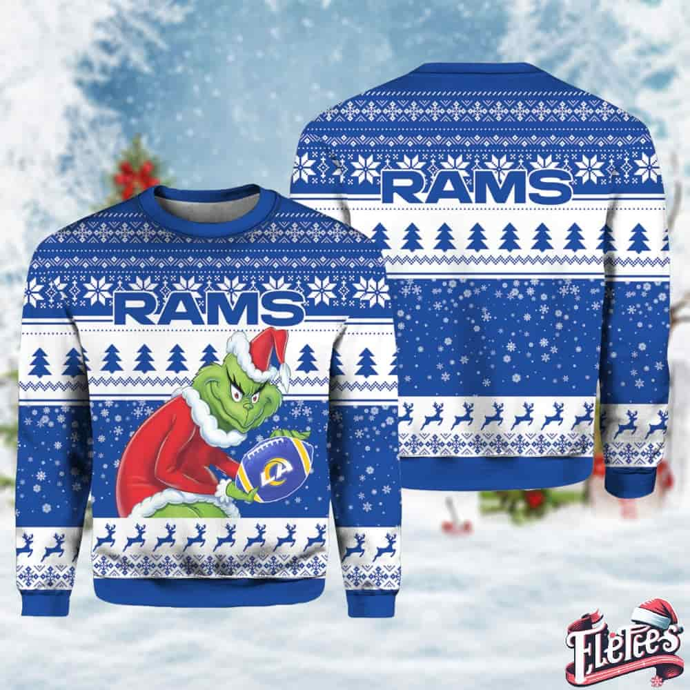 Grnch Rams Christmas Ugly Sweater