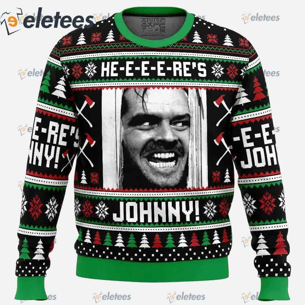 Here's Johnny The Shining Ugly Christmas Sweater