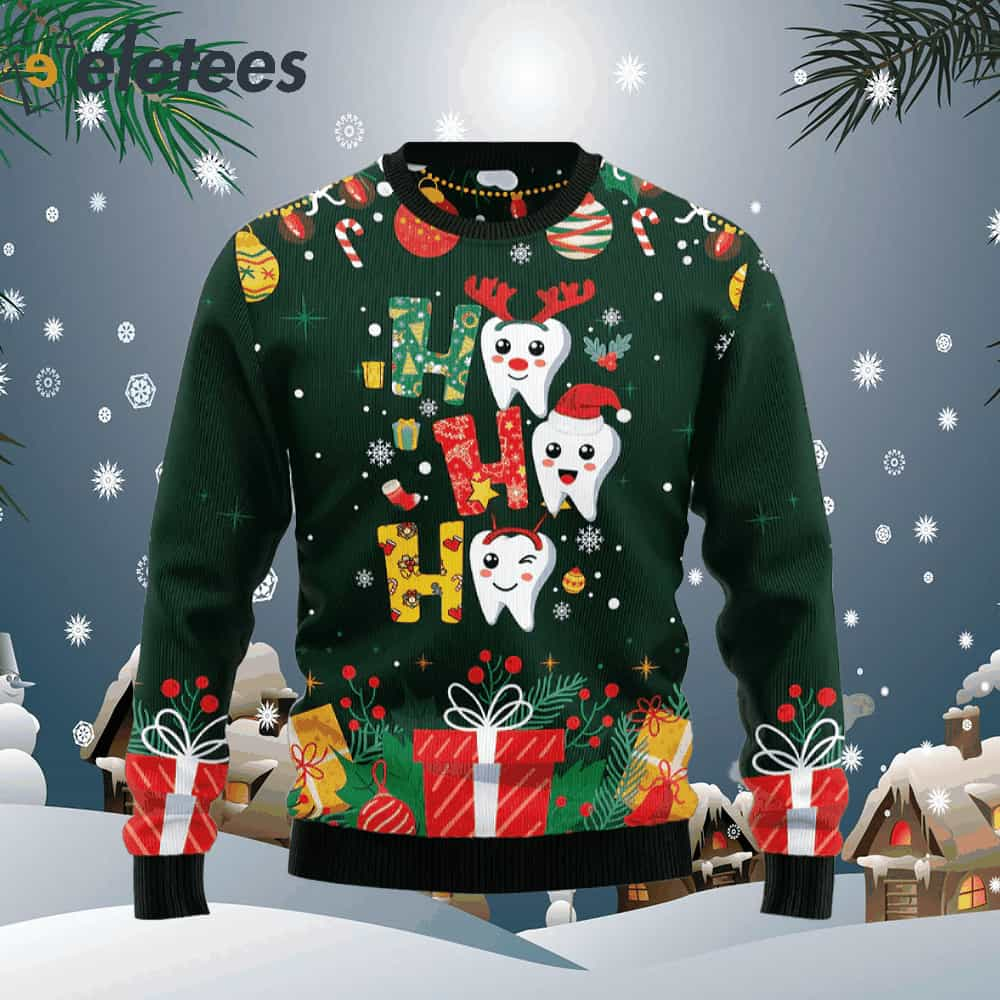 Hohoho Teeth Ugly Christmas Sweater