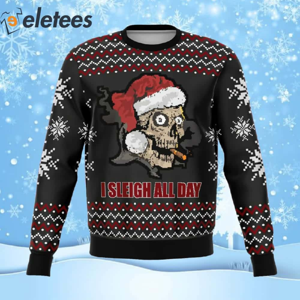 I Sleigh All Day Ugly Christmas Sweater