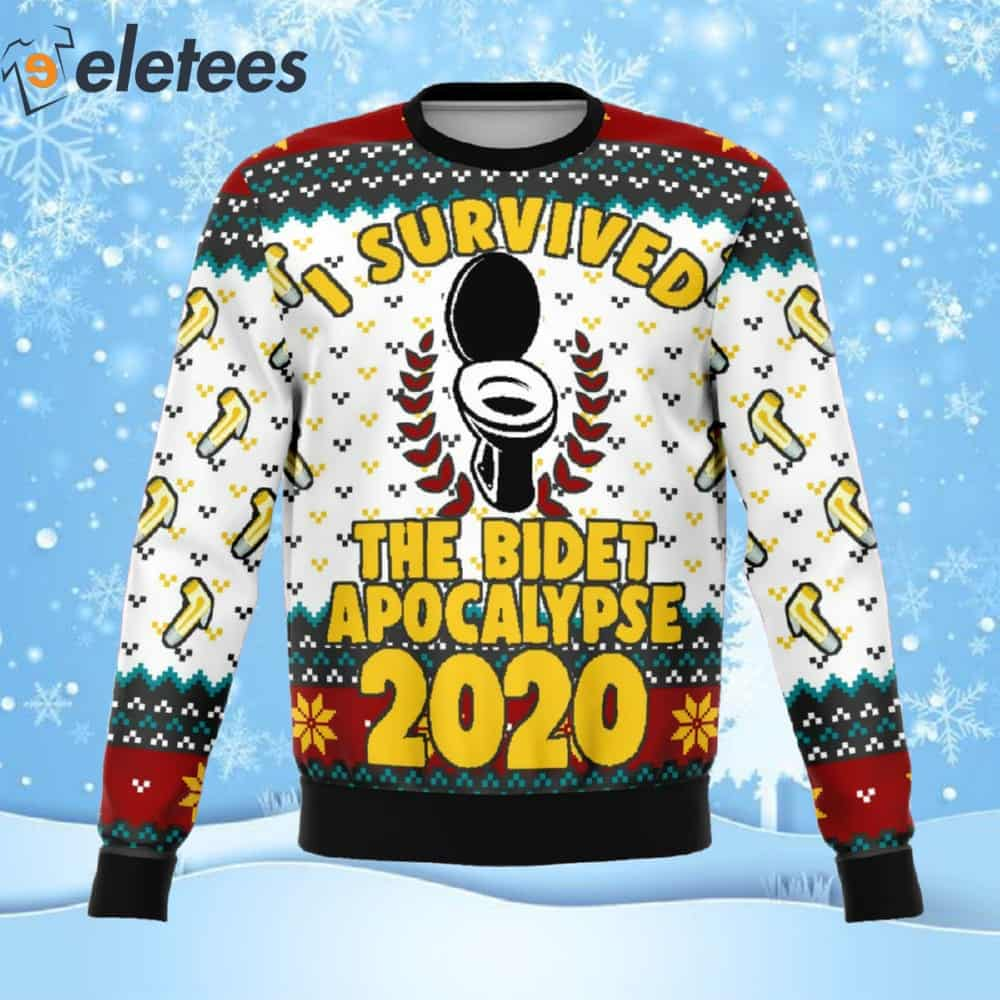 I Survived The Bidet Apocalypse 2020 Ugly Christmas Sweater