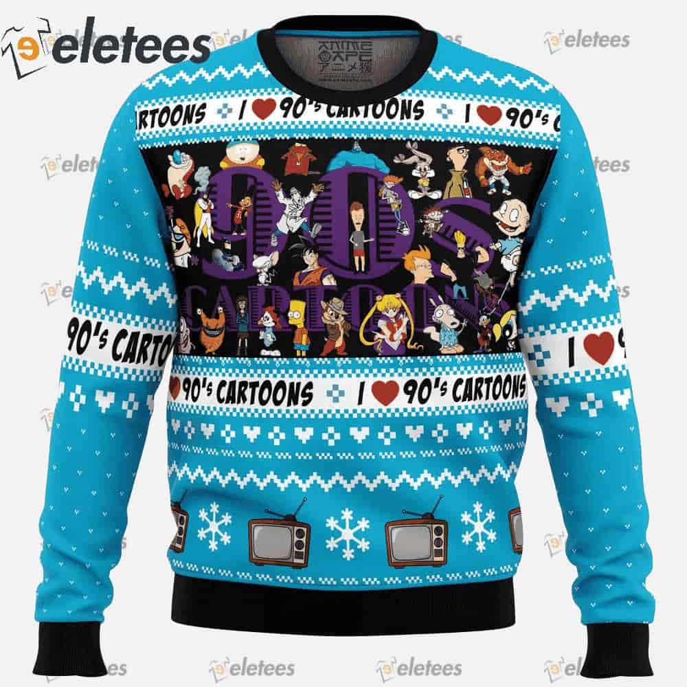 I love the 90s Cartoons Christmas Sweater