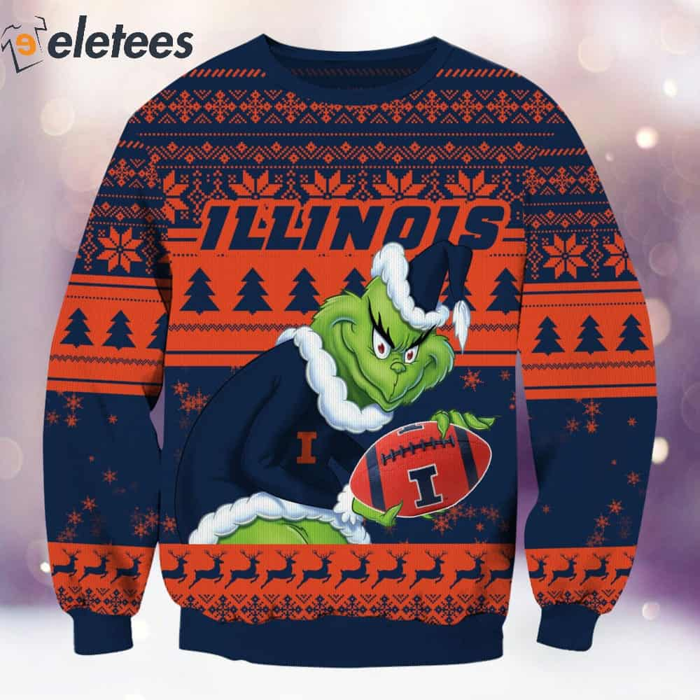 Illinois Grnch Christmas Ugly Sweater