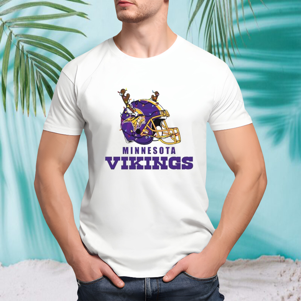 Minnesota Vikings Helmet Deer Antlers Christmas t-shirt