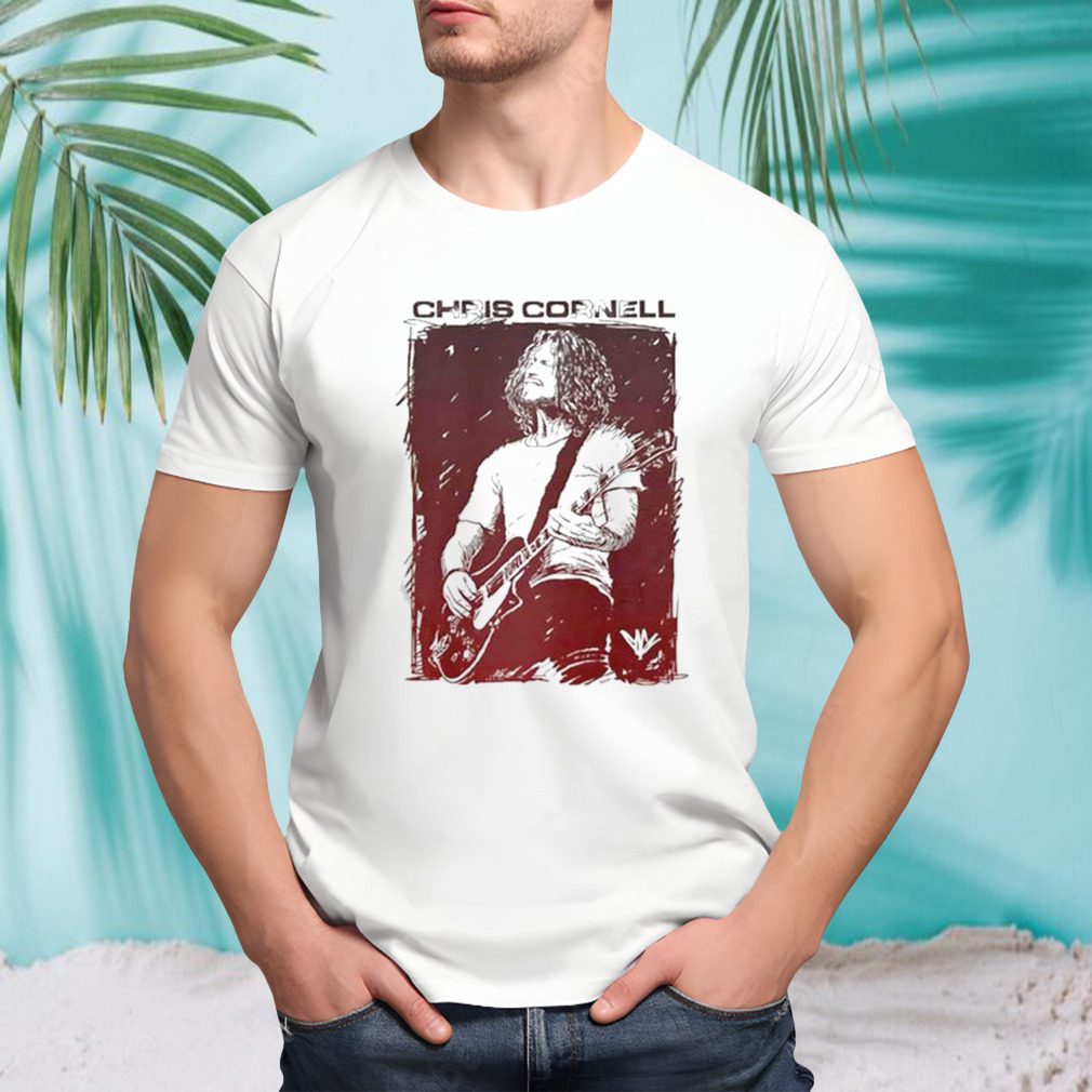 Chris Cornell Sketched Guitar T-shirt