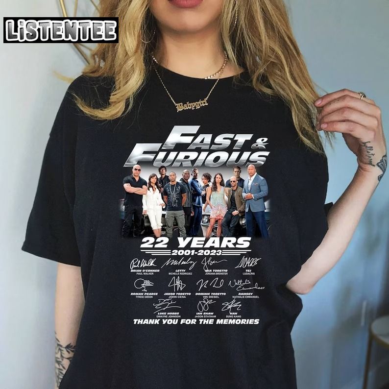 Fast And Furious 22nd 2001-2023 Thank You For The Memories T-shirt