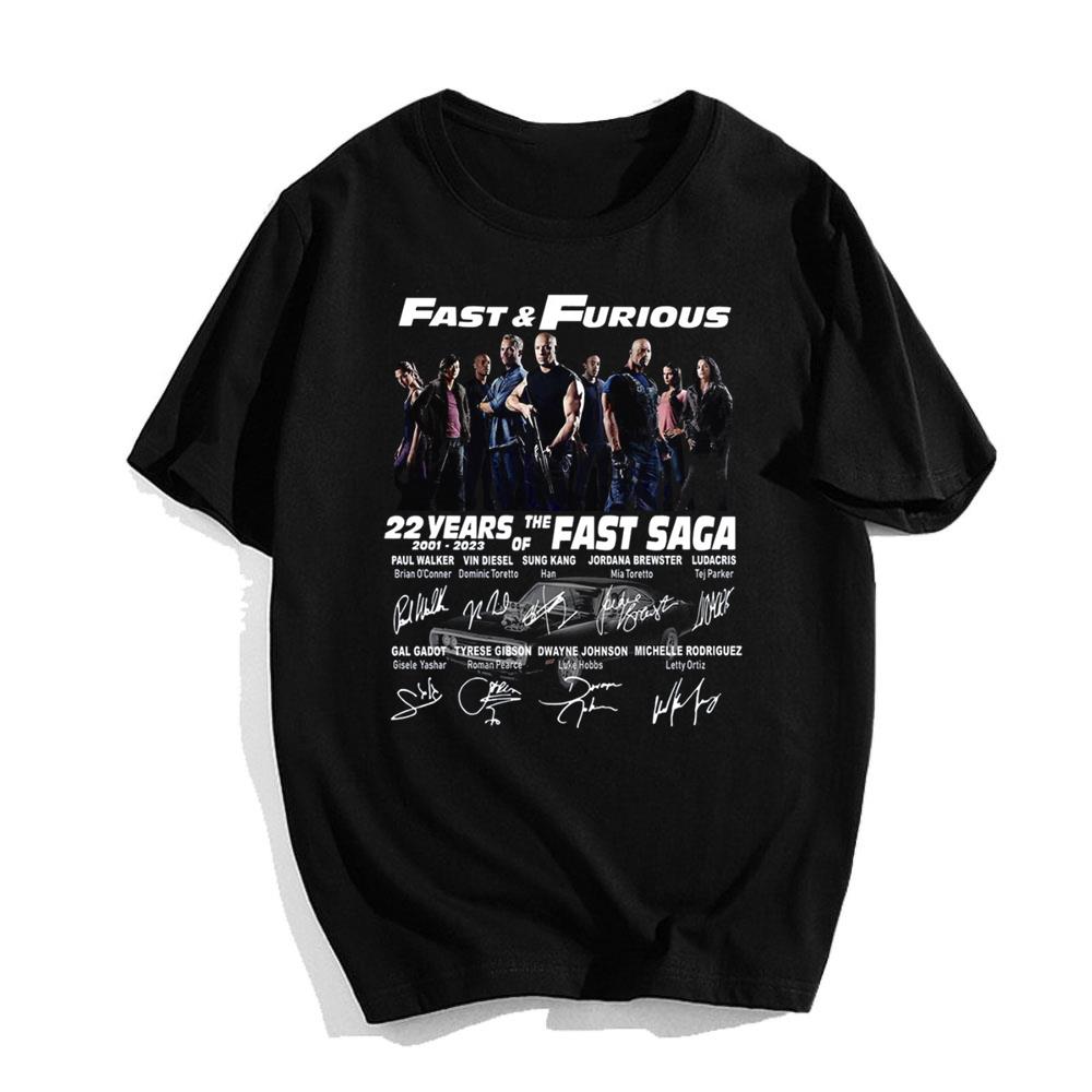 Fast And Furious Shirt 22 Years Of The Fast Saga 2001-2023 Signature T-Shirt