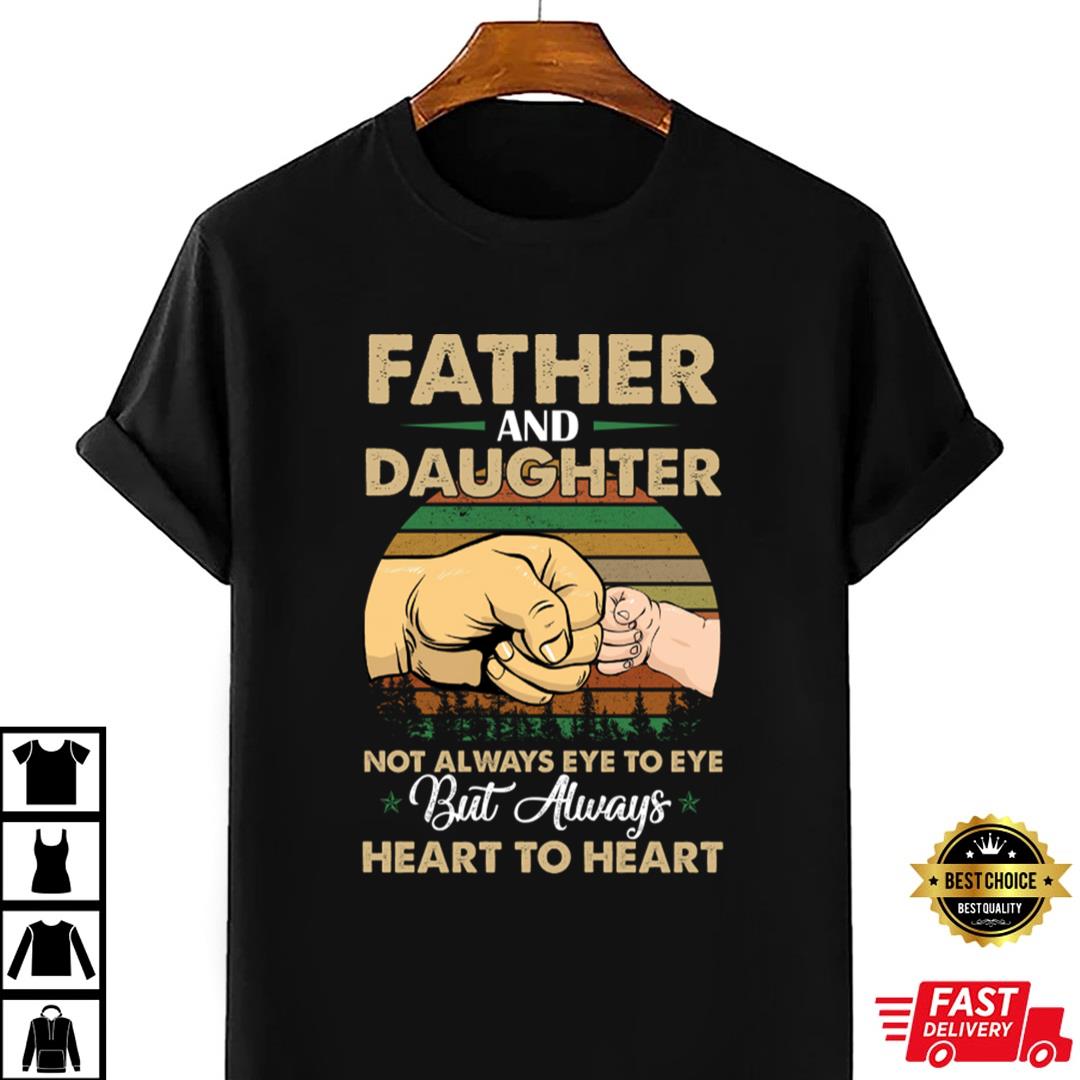 Father And Daughter Heart To Heart Vintage T-Shirt