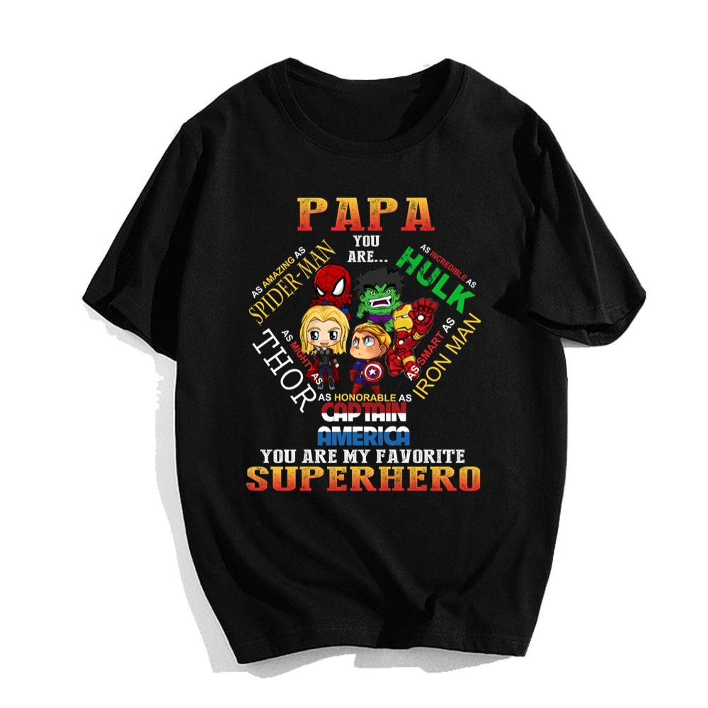 Father's Day Papa You Are My Favorite Superhero T-Shirt Vintage