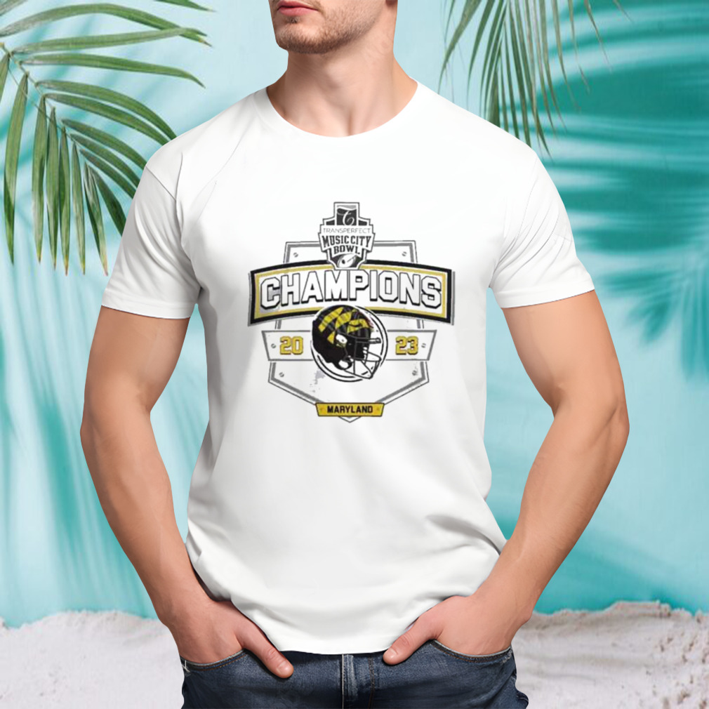 Maryland Terrapins 2023 Music City Bowl Champions Helmet T-Shirt