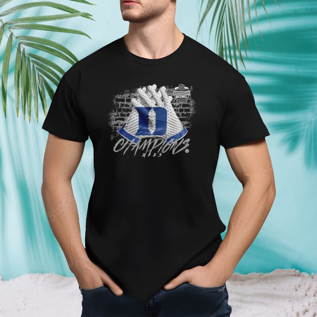 Duke Blue Devils 2023 76 Birmingham Bowl Champions gloves shirt