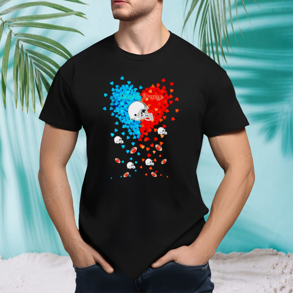 Miami Dolphins football aqua and orange in my heart shirt