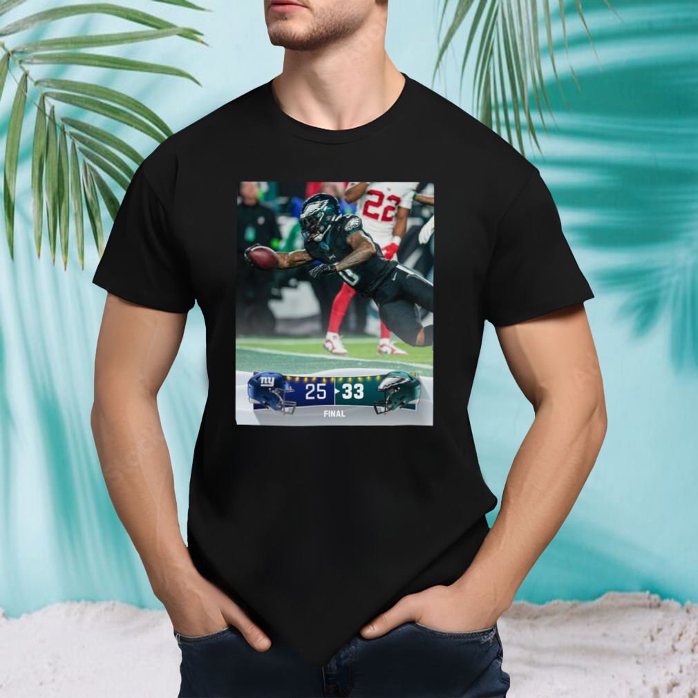 Philadelphia Eagles Win 33 25 New York Giants 2023 Holiday Game Final Score Shirt