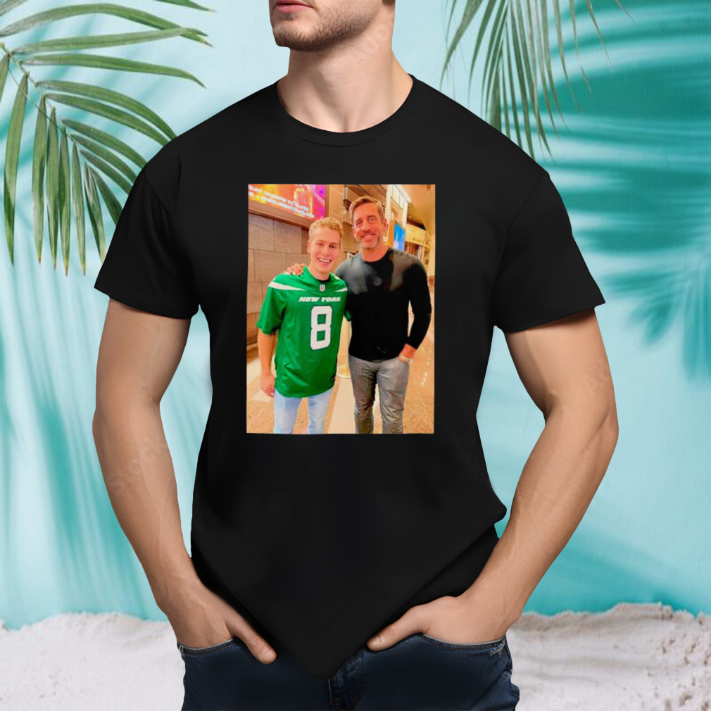 Stelio Wearing Aaron Rodgers New York Jets jersey shirt