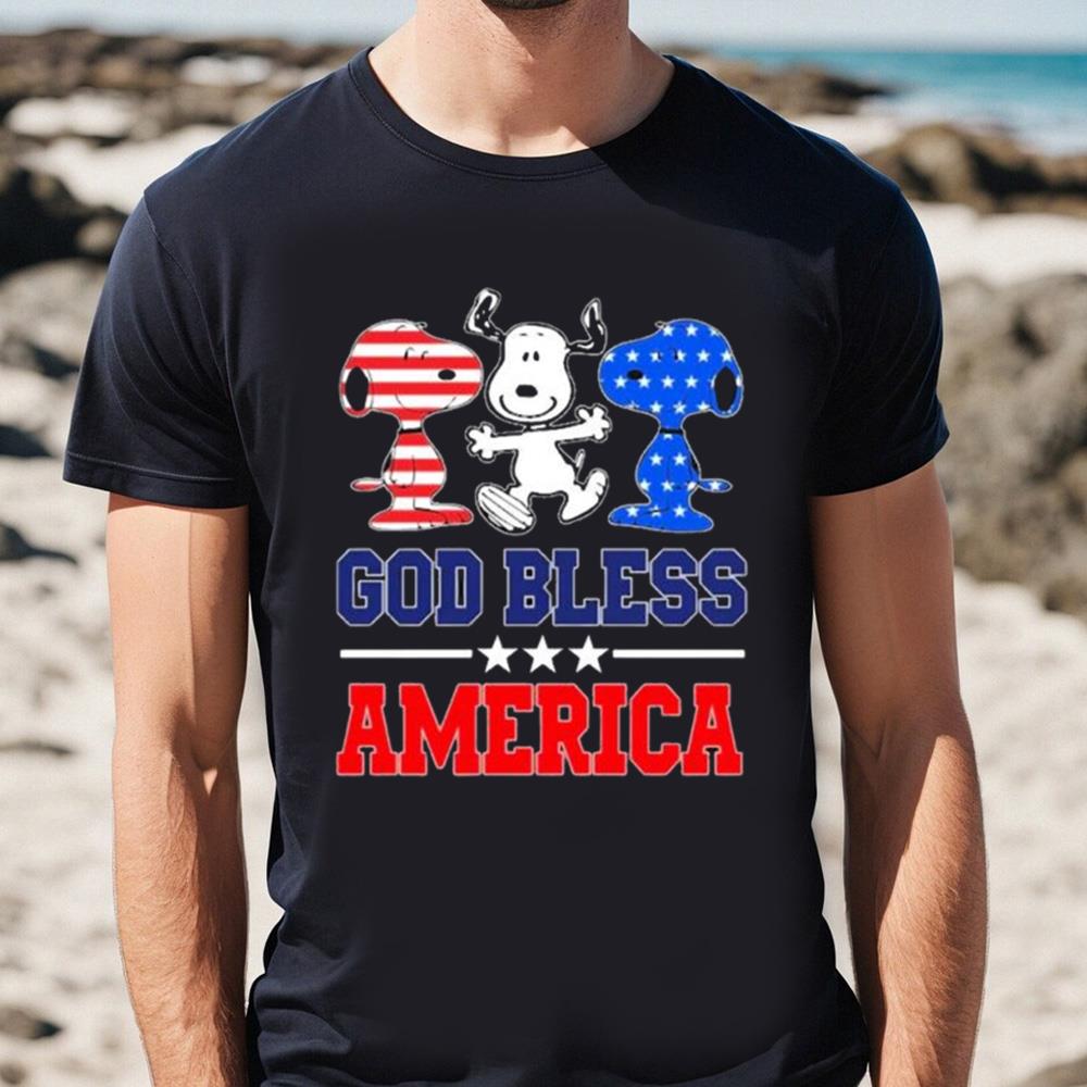 God Bless America Snoopy America Flag Shirt