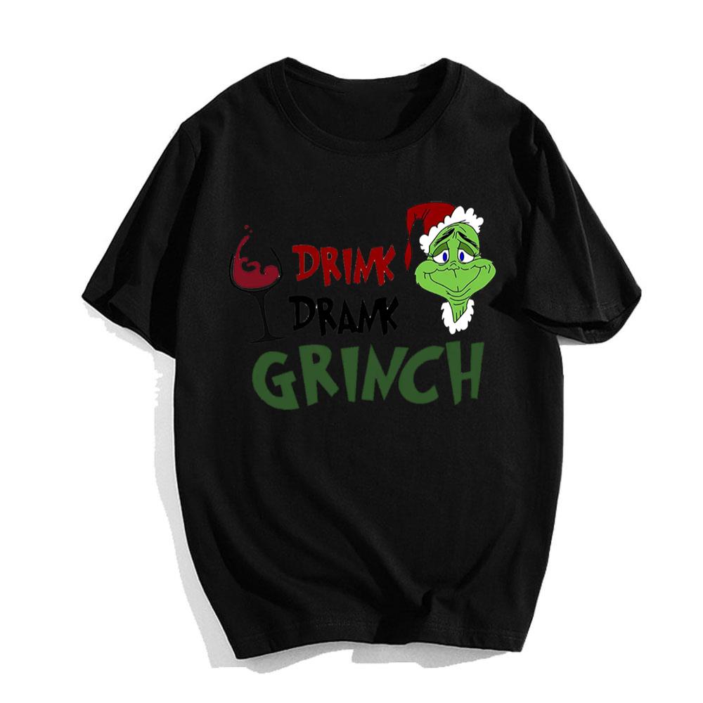 Grinch Christmas T-shirt Retro Drink Drank Grinch