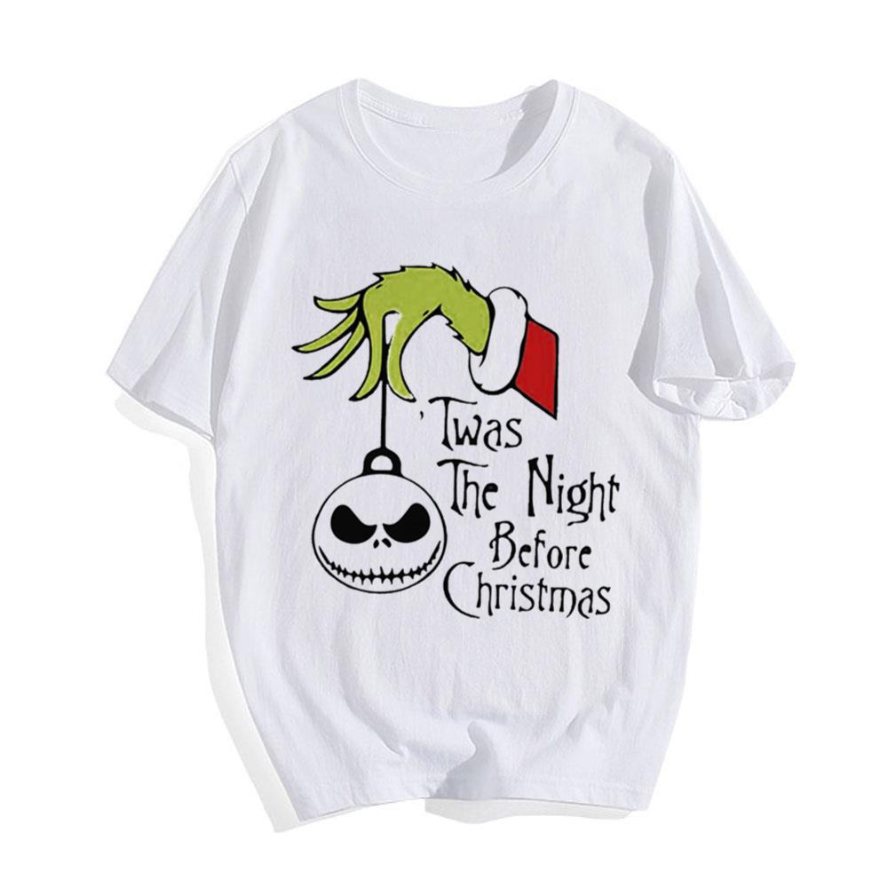 Grinch Twas The Night Before Christmas With Jack T-Shirt