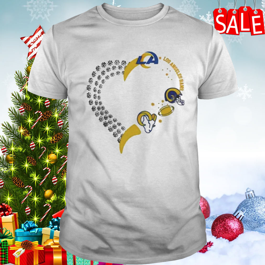 Los Angeles Rams Football Heart Helmet Logo Shirt