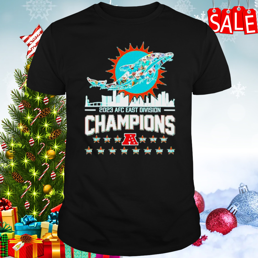 Miami Dolphins 2023 AFC East Division Champions Player Logo Shirt