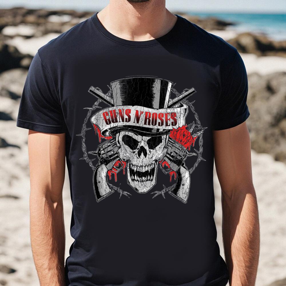 Guns N' Roses Official Top Hat Skull T-Shirt
