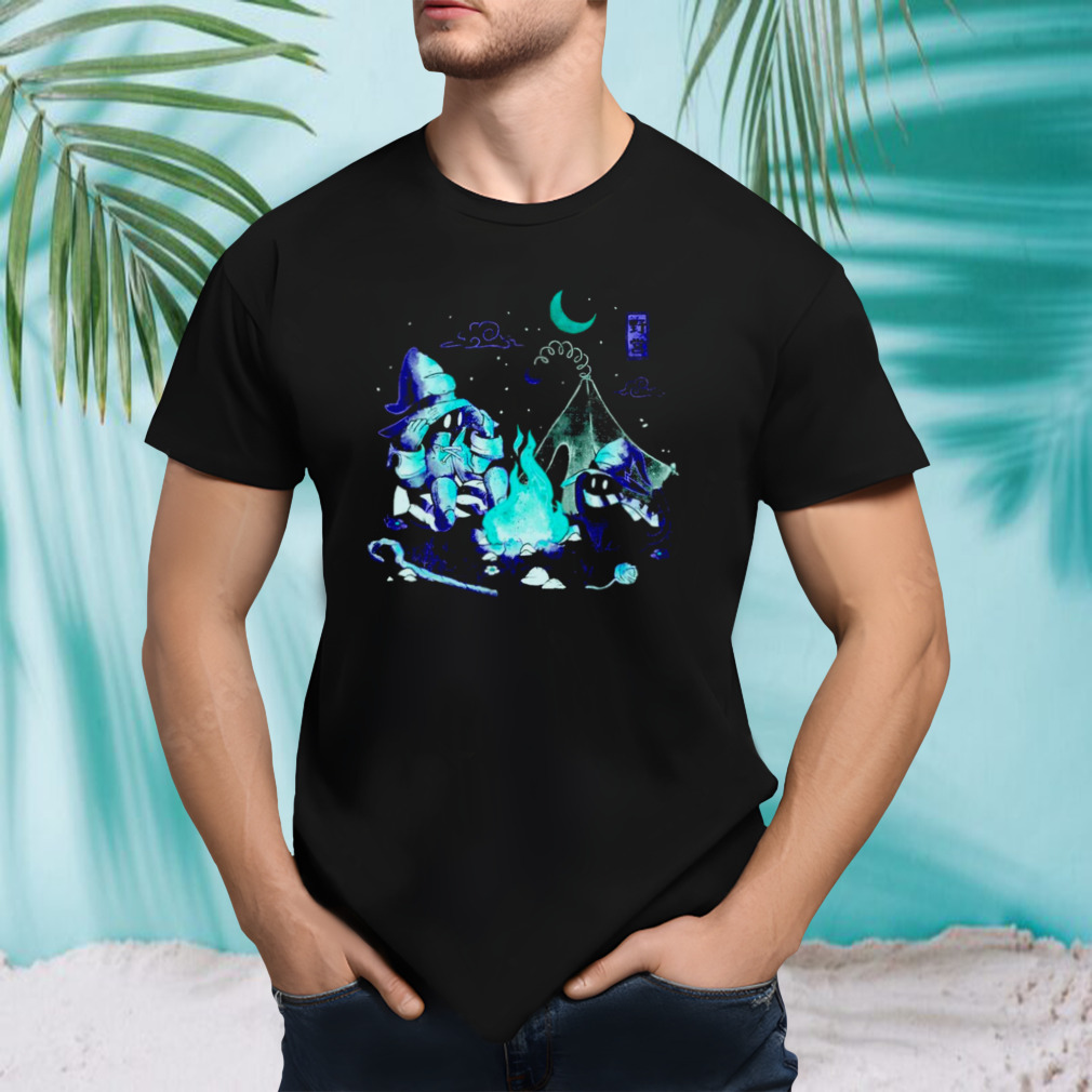 Black cat cozy campfire mage shirt