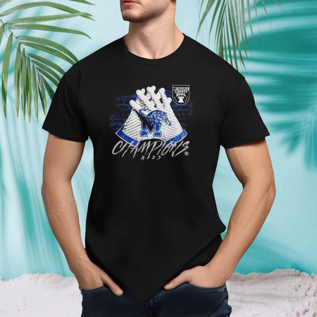 Memphis Tigers 2023 Autozone Liberty Bowl Champions Gloves T-Shirt