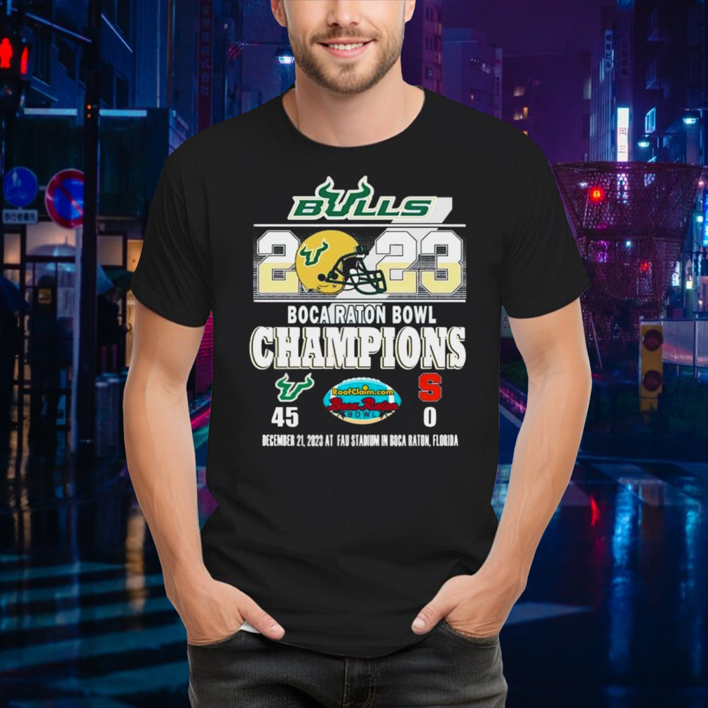 South Florida Bulls 2023 Boca Raton Bowl Champions 45-0 T-Shirt