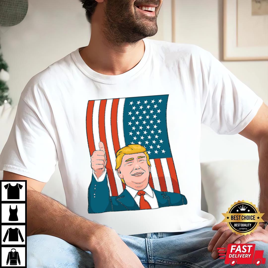 Happy Fourth Of July Trump Shirt, Trump With Flag 4th Of July Day Shirt