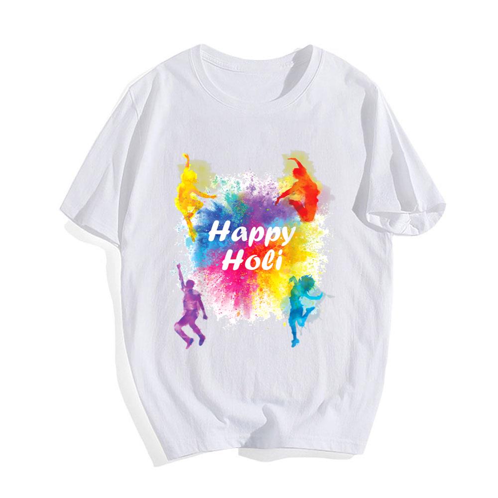 Happy Holi Festival Outfit for India Hindu T-Shirt Women Kids Men