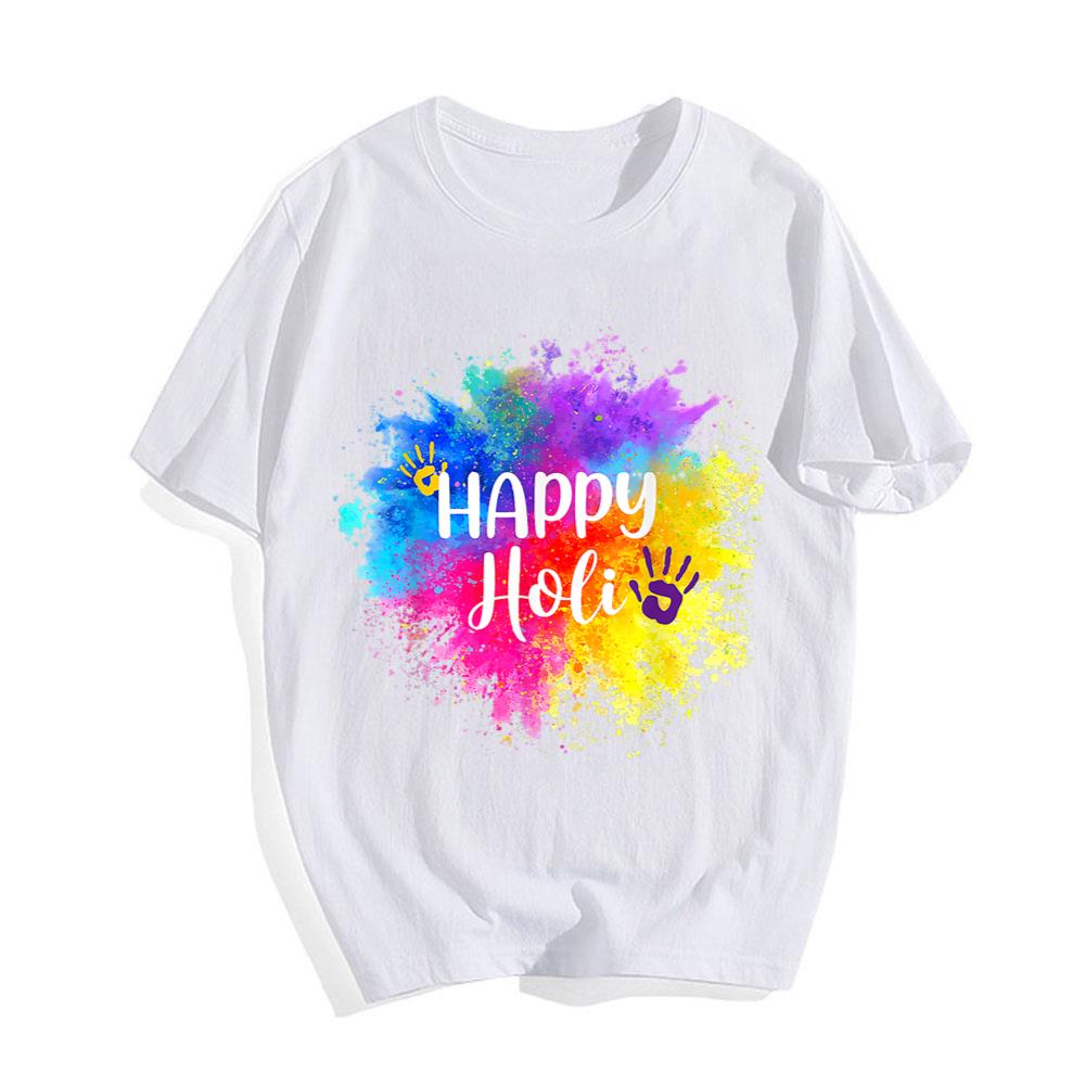 Happy Holi T Shirt For Women Men Kids Color India Hindu T-Shirt
