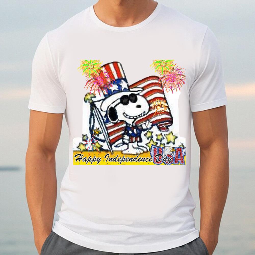 Happy Independence Day Shirt, USA Fireflower Snoopy Shirt
