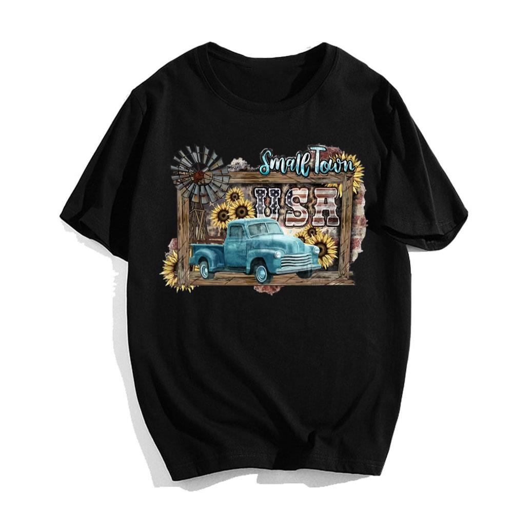 Happy Independence Day Small Town Usa Truck 4th Of July T-shirt