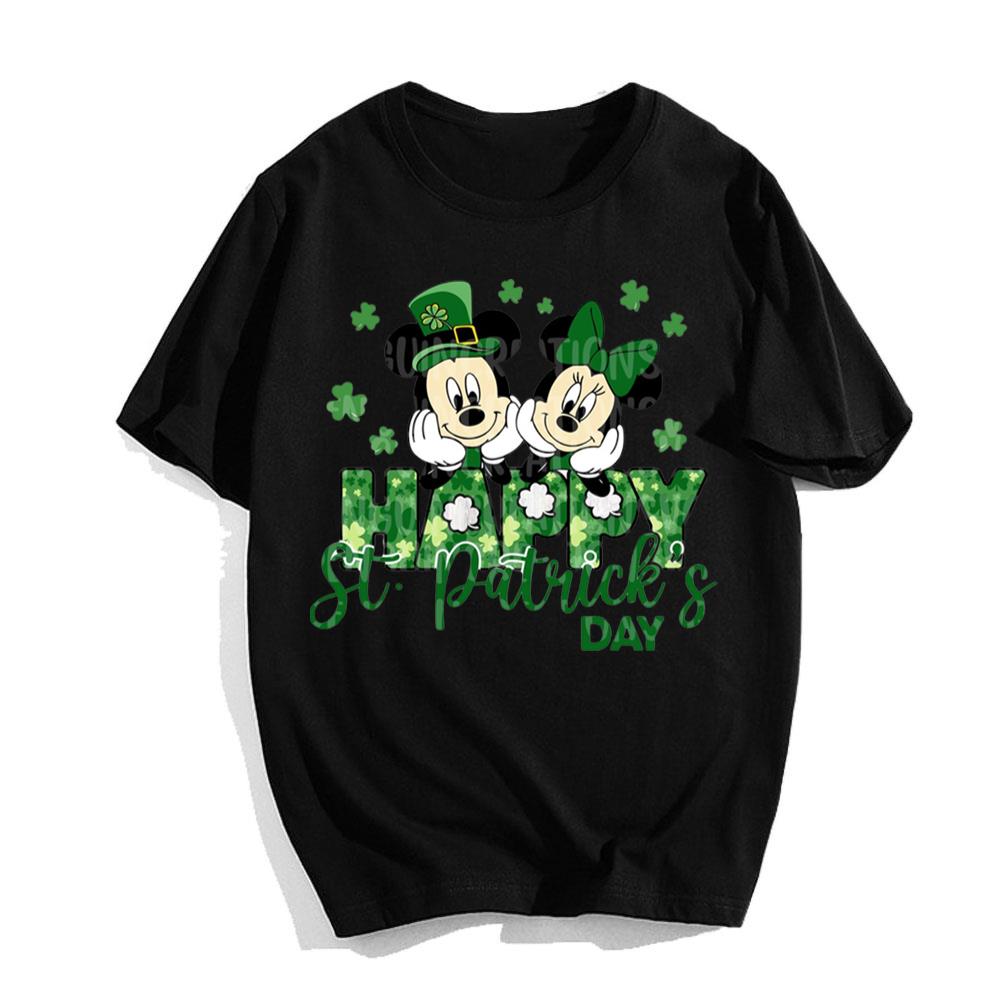 Happy Patrick's Day Character Face Mouse Shamrock T-Shirt