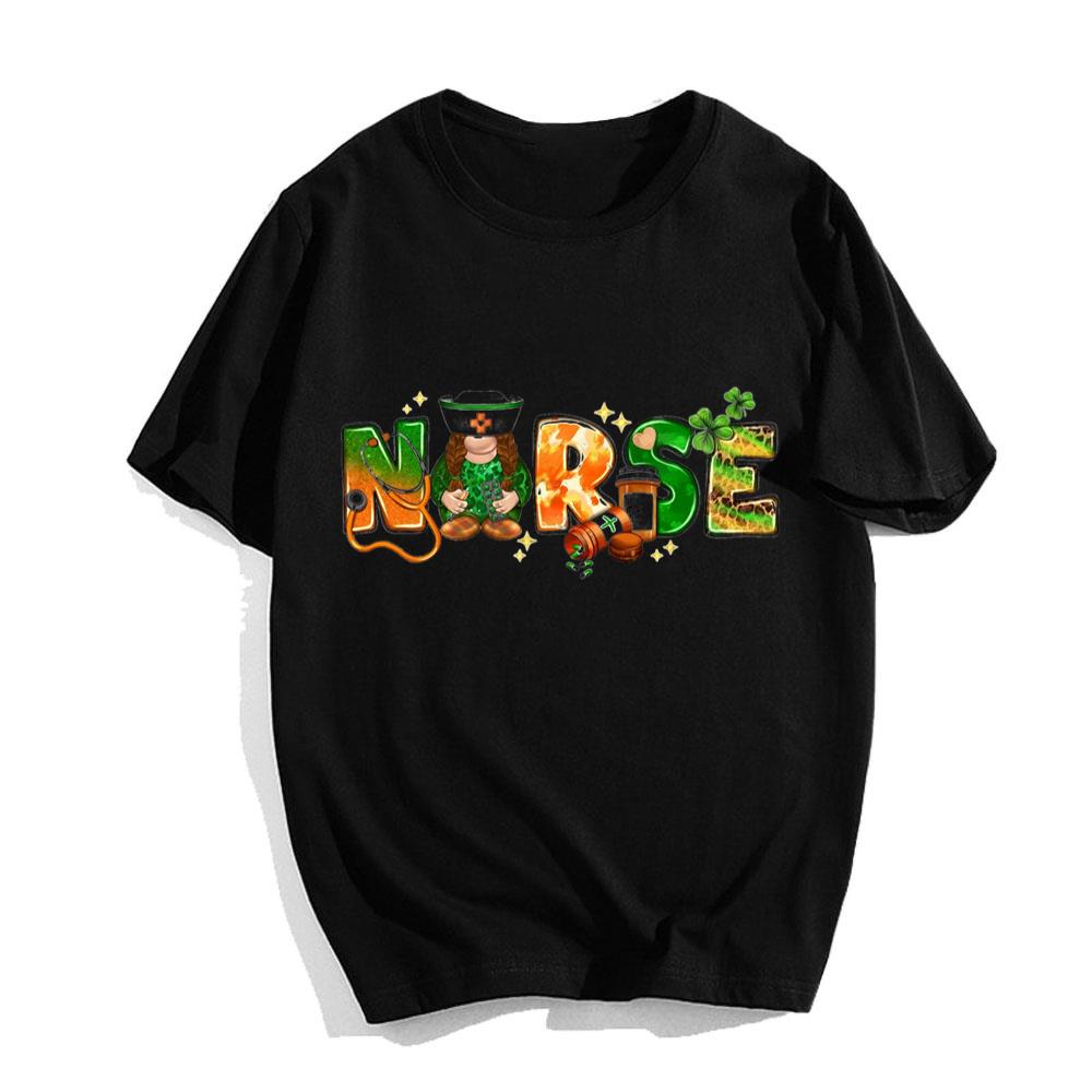 Happy St. Patrick's Day Nurse With Gnome St. Patrick's Day T-Shirt