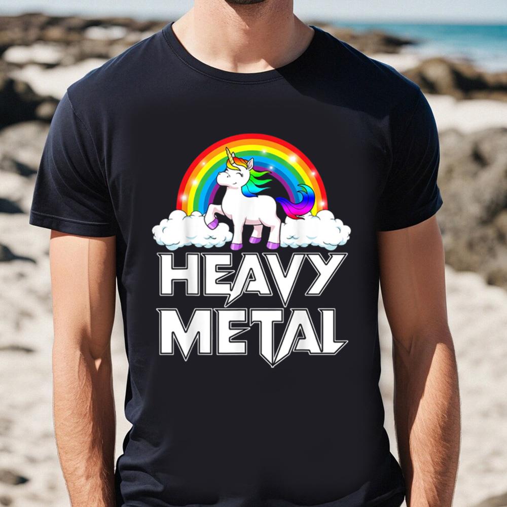 Heavy Metal Shirts Unicorn Rainbow Heavy Metal T-Shirt