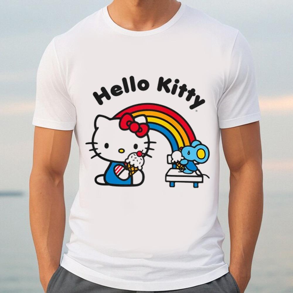 Hello Kitty Ice Cream Party Juniors White Long Sleeve Shirt
