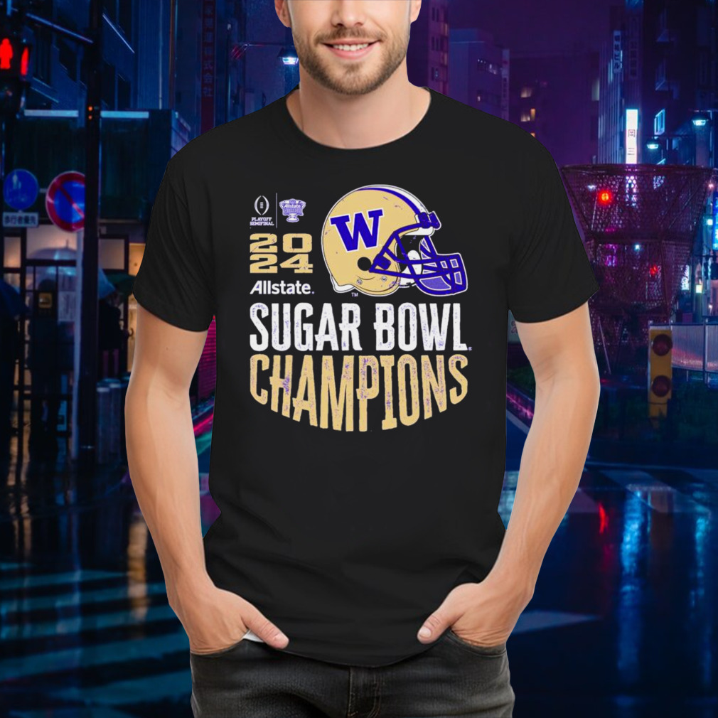 Washington Huskies 2024 Sugar Bowl Champions Purple Helmet T-Shirt