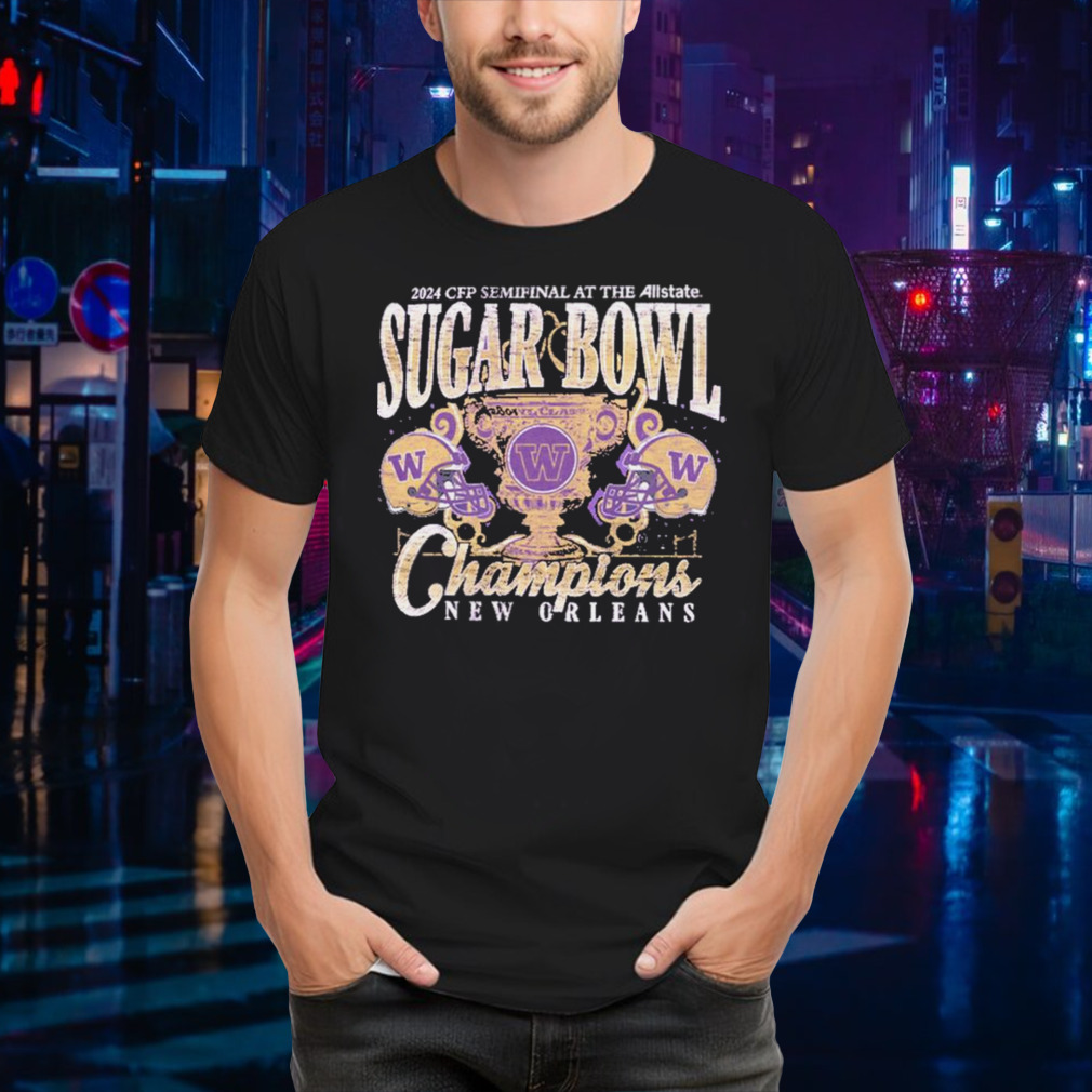 Washington Huskies 2024 Sugar Bowl Champions Purple Trophy T-Shirt