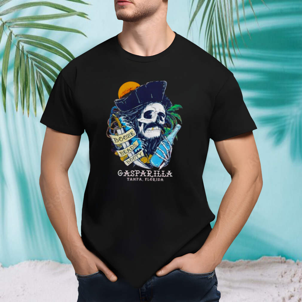 Gasparilla Tampa Florida Booze Beads Booty Pirates shirt
