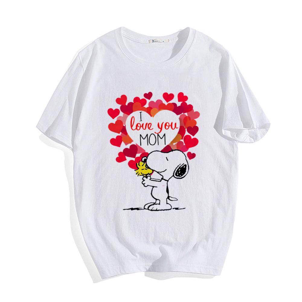 I Love Mom Snoopy Mom T-Shirt Happy Mother's Day