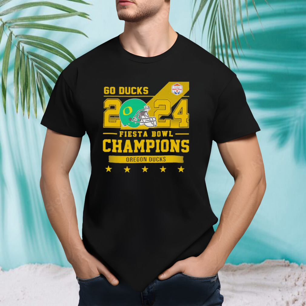 Oregon Ducks Football Go Ducks 2024 Fiesta Bowl Champions Helmet Shirt