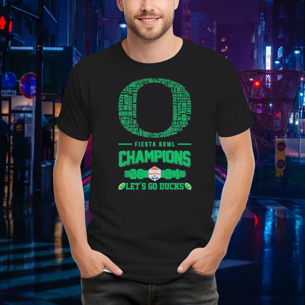 Oregon Ducks Players Names 2024 Fiesta Bowl Champions Logo Let’s Go Ducks Shirt