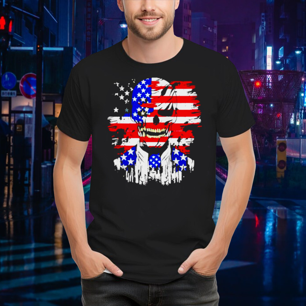 American flag zombie skull shirt