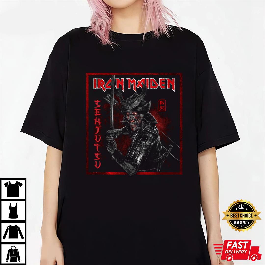 Iron Maiden Senjutsu Cover Distressed T-Shirt